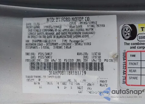 2008 Ford Fusion Sel из США, поврежденный, VIN 3FAHP08118R181719